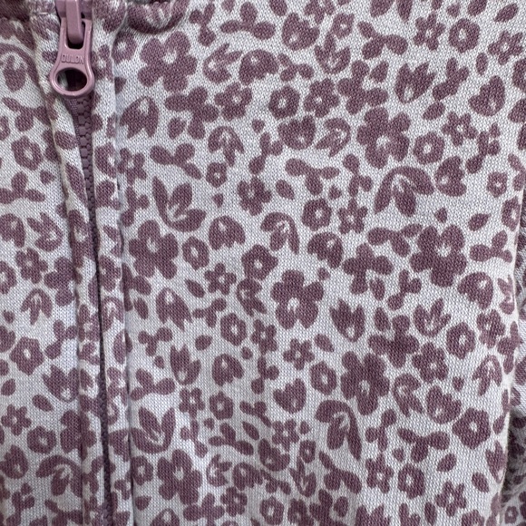 NWOT Okie Dokie 2T Girls Purple Floral Zip Up Hoodie Sweatshirt - Picture 2 of 5